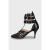 Leather shoes with studs