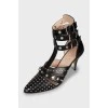 Leather shoes with studs