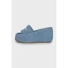 Chunky textile flip flops