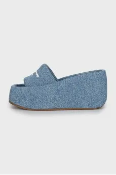 Chunky textile flip flops