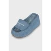 Chunky textile flip flops