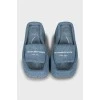Chunky textile flip flops