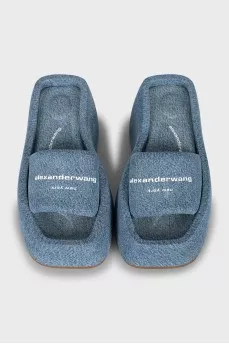 Chunky textile flip flops