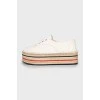 Leather platform espadrilles
