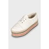 Leather platform espadrilles