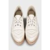 Leather platform espadrilles