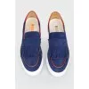 Suede blue moccasins