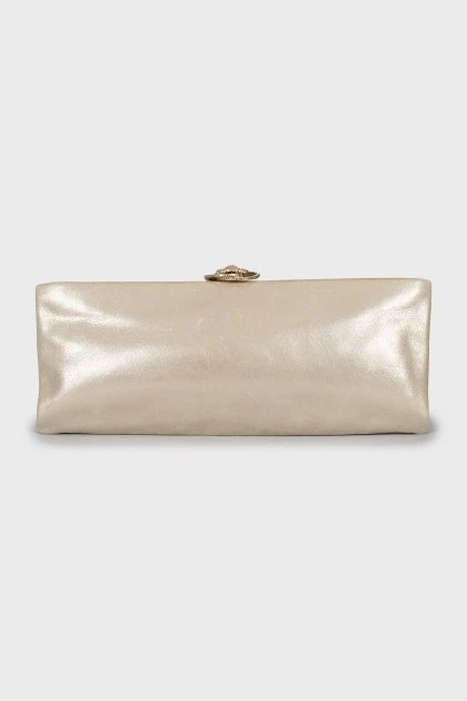 Leather clutch with crystals