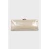 Leather clutch with crystals