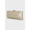 Leather clutch with crystals