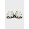 White leather moccasins