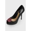 Peep toe stiletto heels