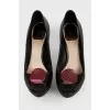 Peep toe stiletto heels
