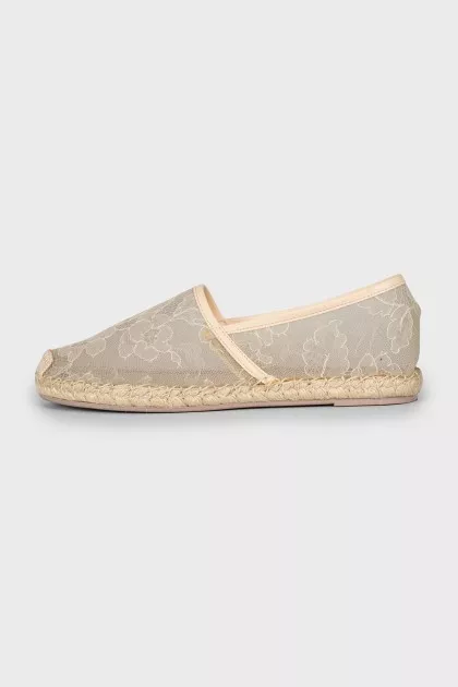 Mesh Espadrilles with Lace