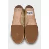 Golden leather ballet flats