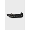Snakeskin Square Toe Ballet Flats
