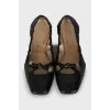 Snakeskin Square Toe Ballet Flats