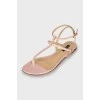 Pink leather sandals