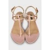 Pink leather sandals