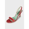 Red snakeskin sandals