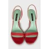 Red snakeskin sandals