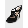 Suede slingbacks with high heels