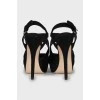 Suede slingbacks with high heels