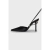 Textile slingbacks with ties