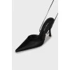 Textile slingbacks with ties