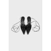 Textile slingbacks with ties