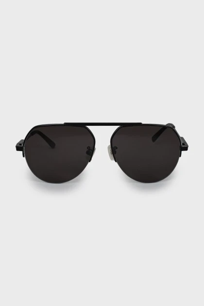 Mens Black Aviator Sunglasses