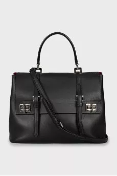 Black leather bag