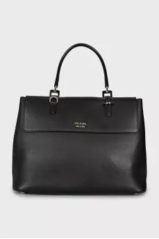 Black leather bag