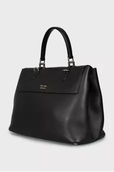 Black leather bag