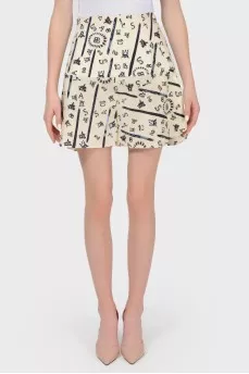 Skirt-Schorts in an abstract print with a tag