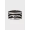 Wide ring with embossed logo