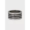 Wide ring with embossed logo