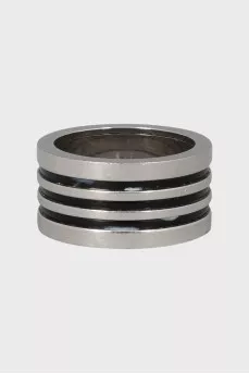 Wide ring with embossed logo