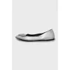Silver ballet flats with rhinestones