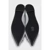 Silver ballet flats with rhinestones