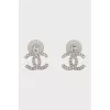 Earrings in the form of a company logo