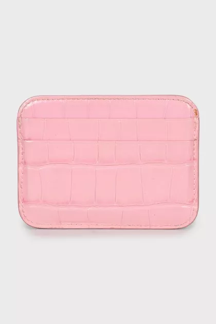 Pink embossed cardholder