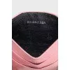 Pink embossed cardholder