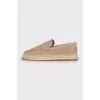 Beige suede espadrilles