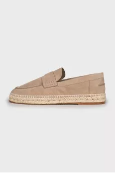 Beige suede espadrilles