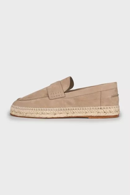 Beige suede espadrilles