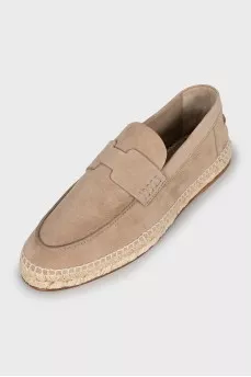 Beige suede espadrilles