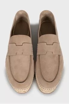 Beige suede espadrilles