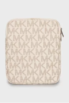 Leather case with branded print