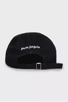 Black cap with logo embroidery